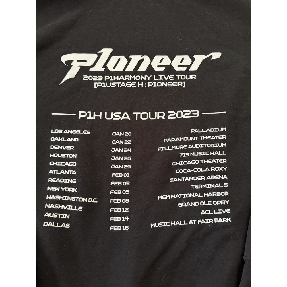 P1Harmony P1oneer‎ Sweatshirt 2023 Tour Black White Size Large K-pop Kpop Hoodie